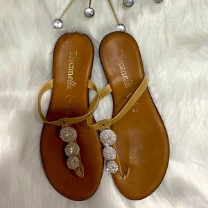 Toscanella Dazzled Rhinestone Thong Sandals Size 8 1/2